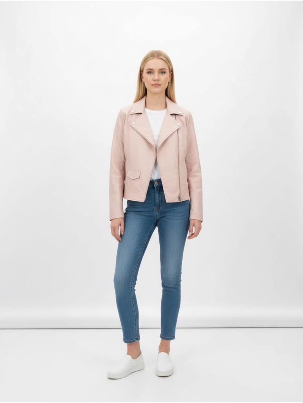 Blush Pink Moto Jacket